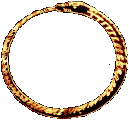 A gold ouroboros surrounding the number of days to the festival